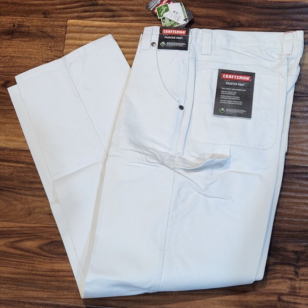Craftsman Painter Pants Mens 34x32 White Teflon